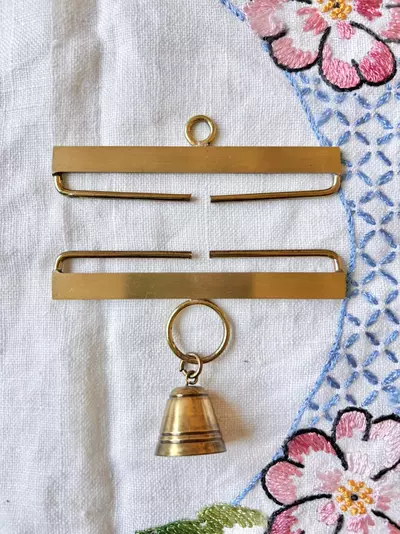 plant/Brass bell pull hardware with bell (made in Denmark) 3 3/4”-0-thumbnail