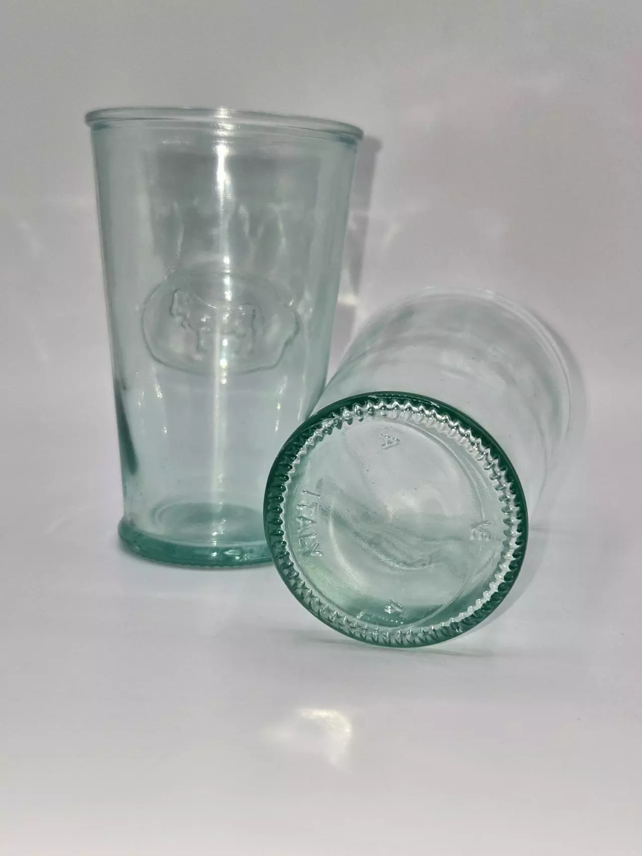 plant/Vintage Italian Cow Tumbler Glasses Set of 2 Embossed Pressed Glass Italy 5”-4