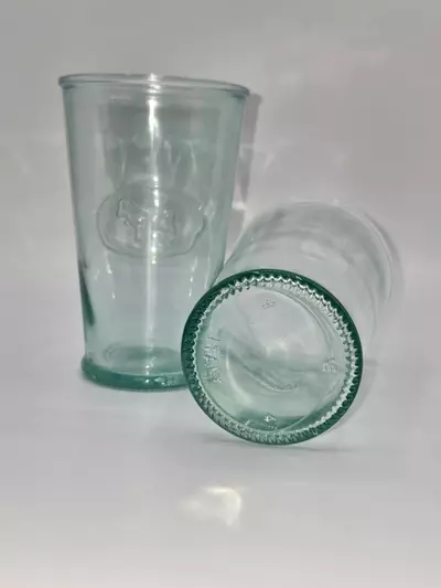 plant/Vintage Italian Cow Tumbler Glasses Set of 2 Embossed Pressed Glass Italy 5”-4-thumbnail