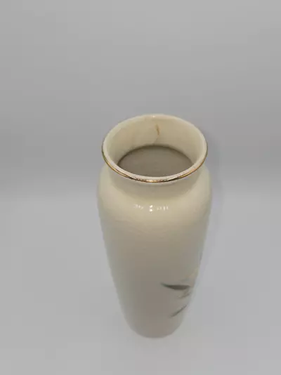 plant/Vintage Japanese Crazed Glaze Vase Hand Painted Floral Gold Rim 9 5/8" Japan-2-thumbnail
