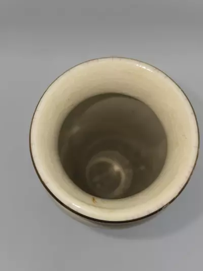 plant/Vintage Japanese Crazed Glaze Vase Hand Painted Floral Gold Rim 9 5/8" Japan-4-thumbnail