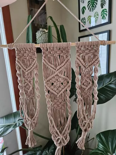 plant/Macrame trio plant hanger-5-thumbnail