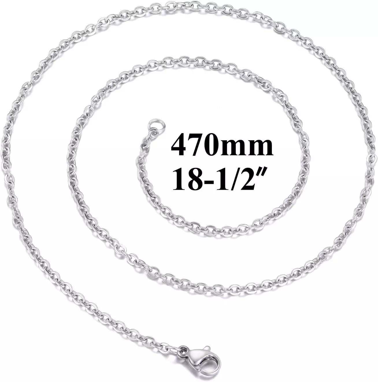 free_shipping/18 Inch Necklace Chain Stainless Steel Link Cable Chain Necklace-0