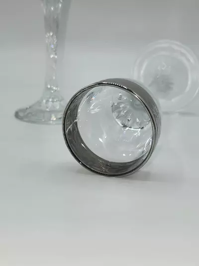 plant/Vintage Italian Style Platinum Rim Cordial Glasses Twisted Stem Set of 2-4-thumbnail