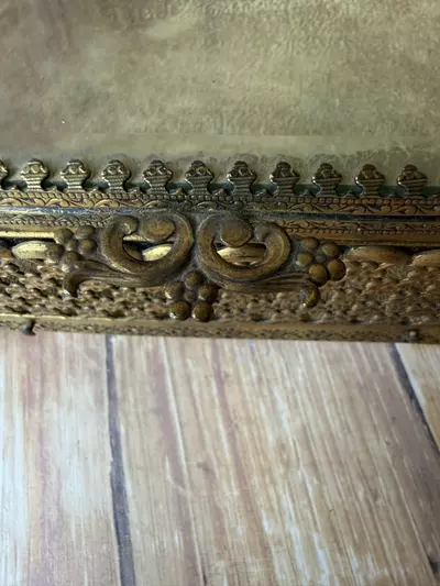 plant/Vintage Ormolu Glass Jewelry Box-2-thumbnail