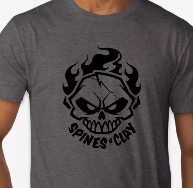 plant/T-shirt Flame Skull – Tri Blend Grey-0