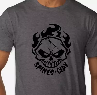 plant/T-shirt Flame Skull – Tri Blend Grey-0-thumbnail