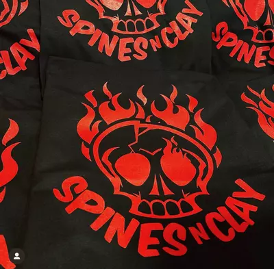 plant/T-shirt Flame Skull Red– Tri Blend Black-0-thumbnail