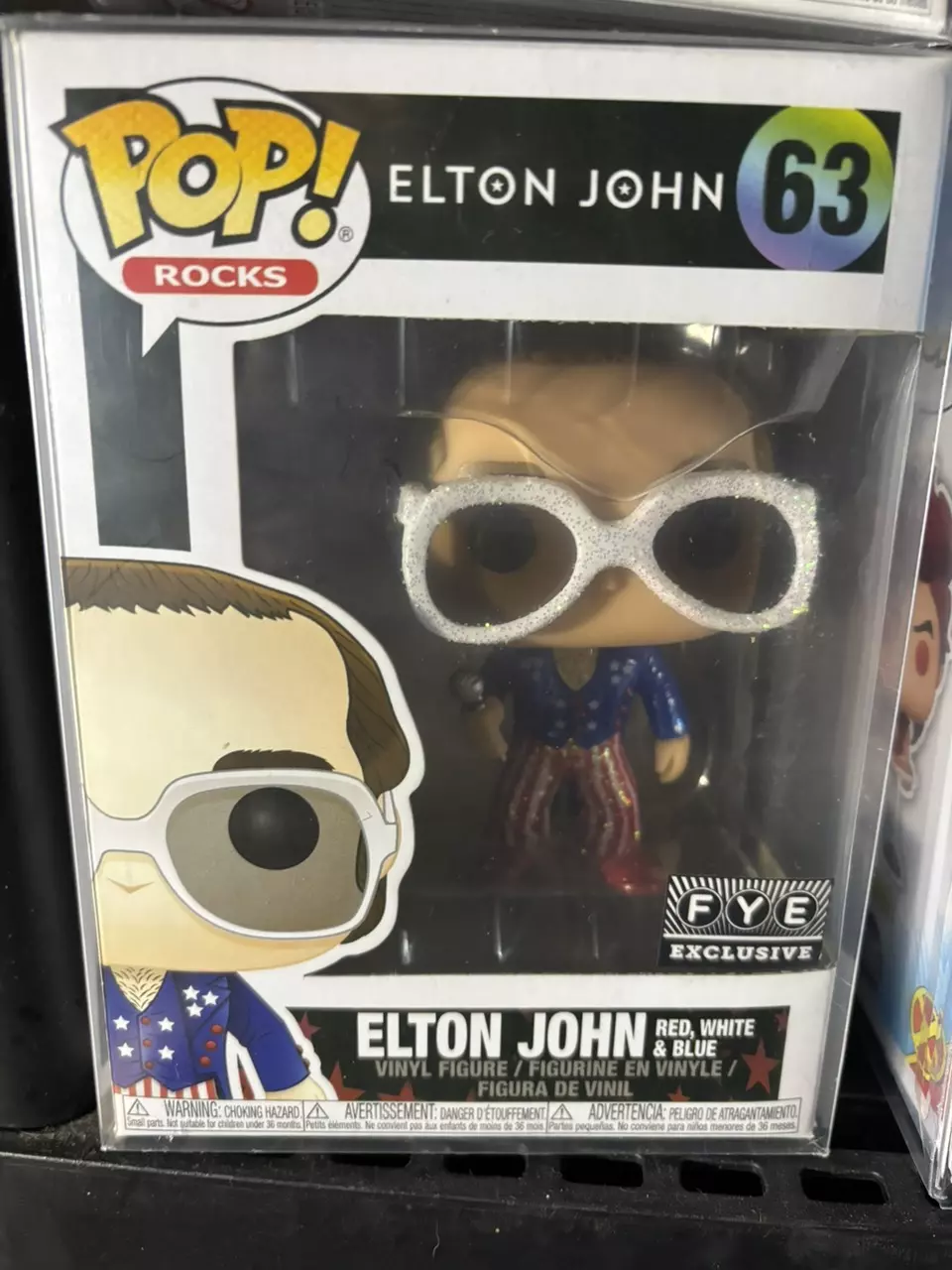plant/Elton John - Red White & Blue - Funko POP Rocks- FYE Exclusive- Glitter-0