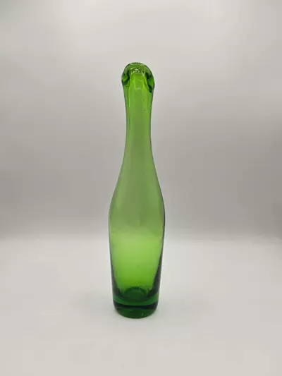 plant/Vintage Blenko #64B Olive Green Art Glass Vase 10.25” Mid-Century Modern-2-thumbnail
