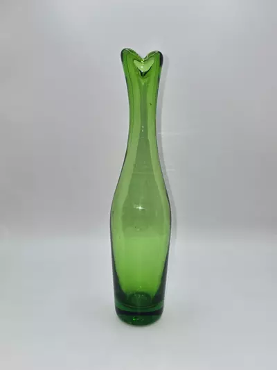 plant/Vintage Blenko #64B Olive Green Art Glass Vase 10.25” Mid-Century Modern-3-thumbnail