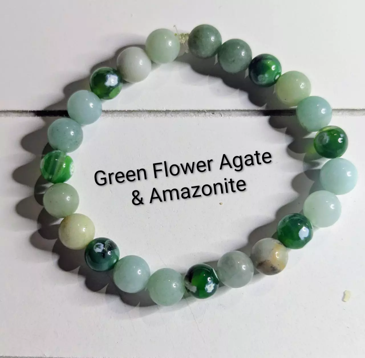 plant/Green Flower Agate & Amazonite Bracelet-0