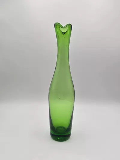 plant/Vintage Blenko #64B Olive Green Art Glass Vase 10.25” Mid-Century Modern-1-thumbnail