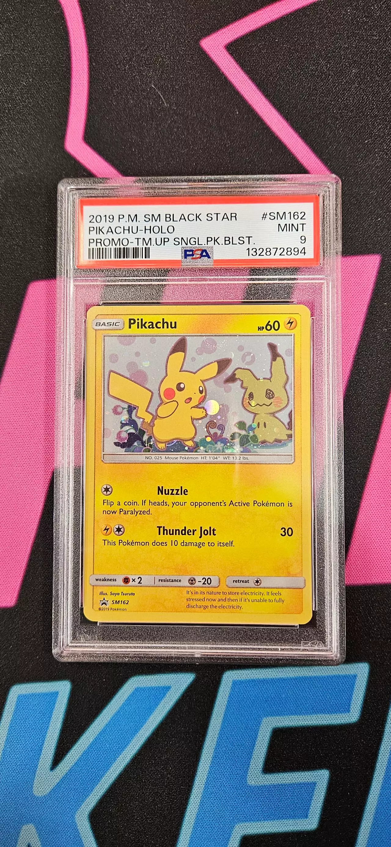 plant/Pikachu Team Up Promo #Sm162 PSA 9 Slab-0