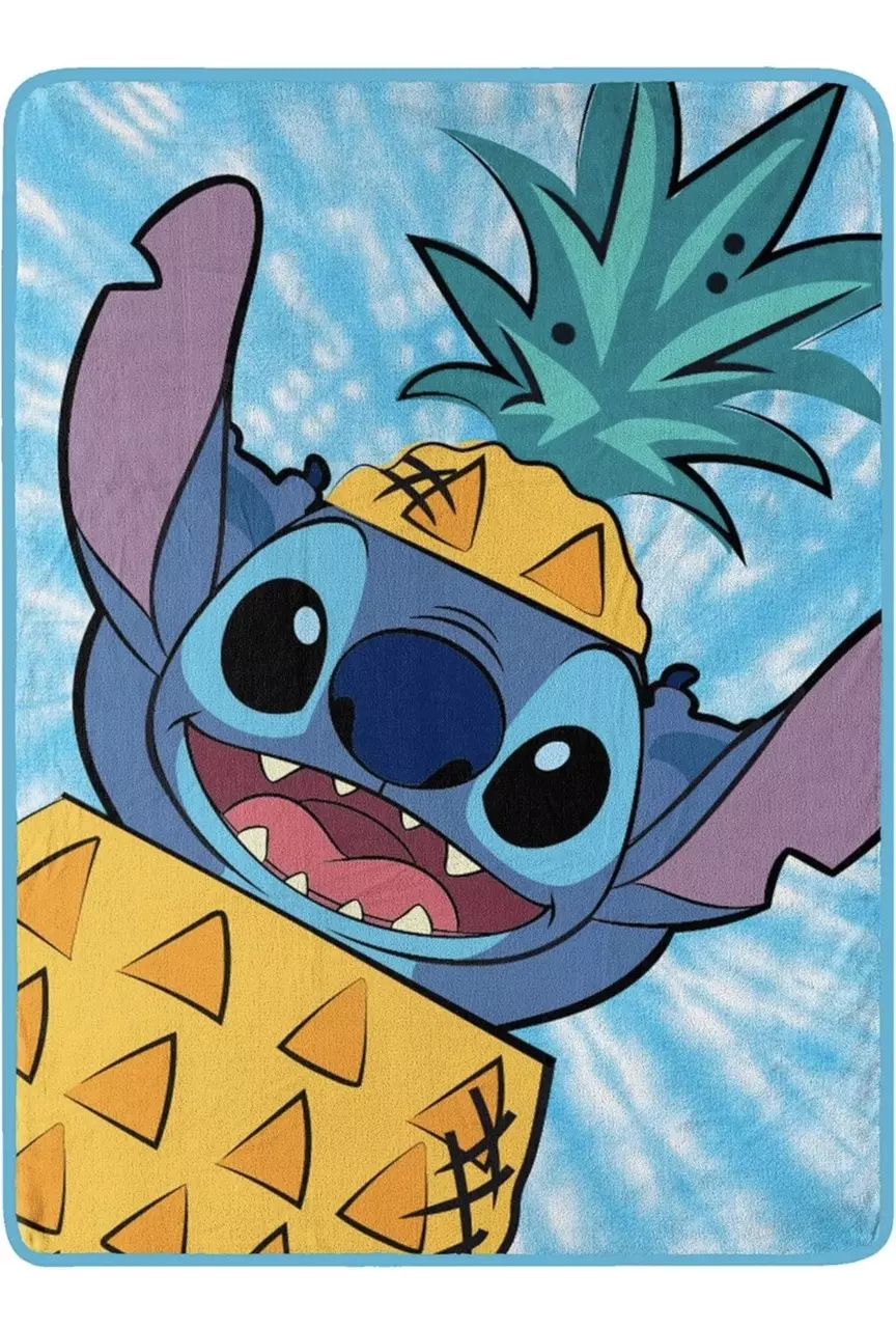 plant/Northwest Lilo and Stitch Micro Raschel Throw 46" x 60", Pineapple Surprise-0