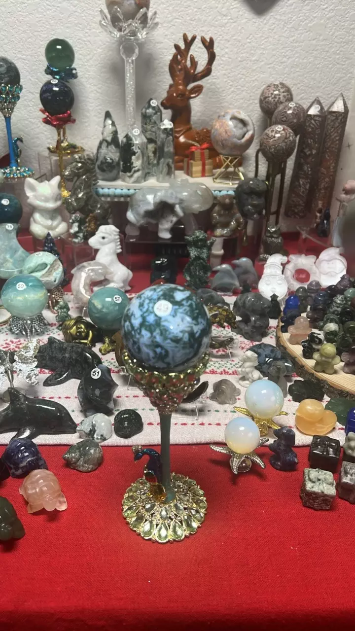 plant/$32| Moss Agate Sphere 59mm 49-0