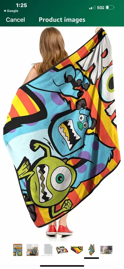 plant/Northwest Monsters Inc Micro Raschel Throw Blanket, 46" x 60", Heading Out-3-thumbnail