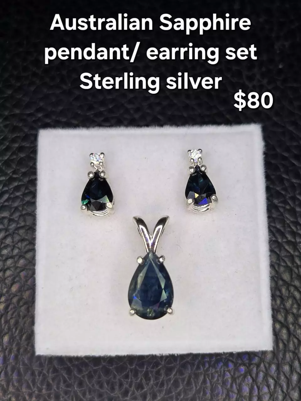 plant/Sapphire pendant/earrings-0