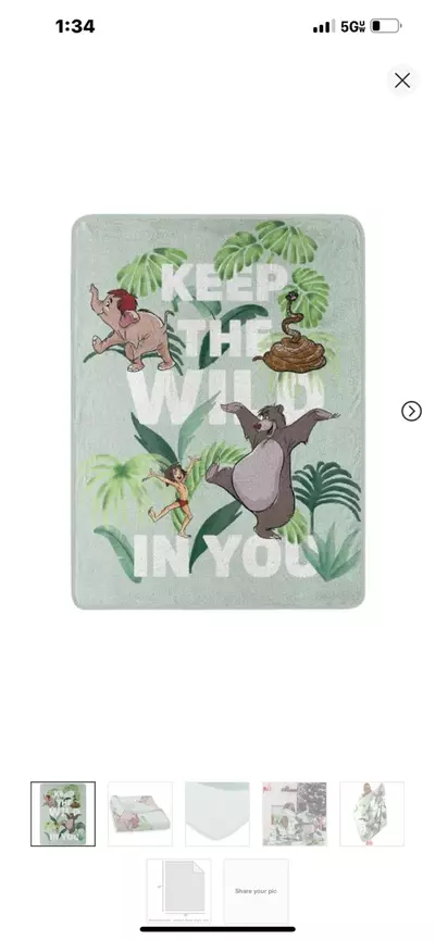 plant/Northwest Jungle Book Micro Raschel Throw Blanket, 46" x 60", Wild in You-0-thumbnail