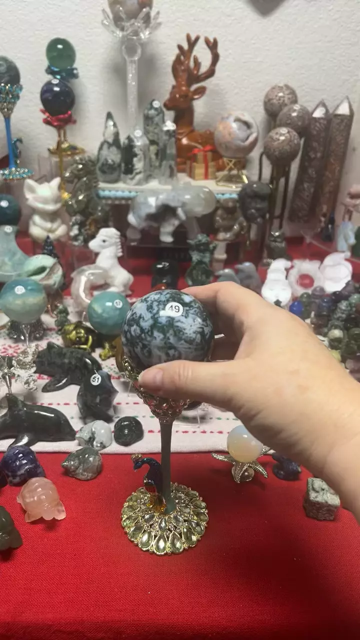 plant/$32| Moss Agate Sphere 59mm 49-2