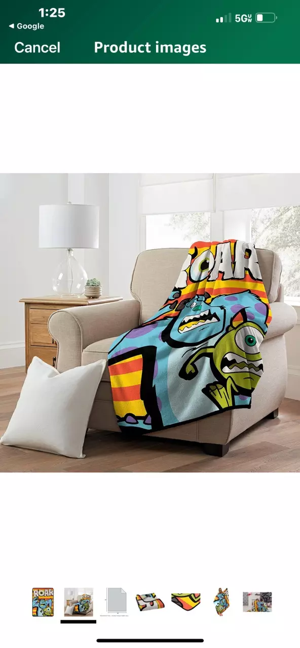 plant/Northwest Monsters Inc Micro Raschel Throw Blanket, 46" x 60", Heading Out-1