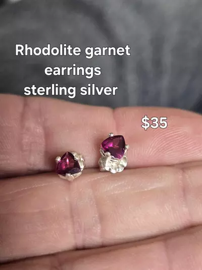 plant/Rhodolite garnet earrings.-0-thumbnail