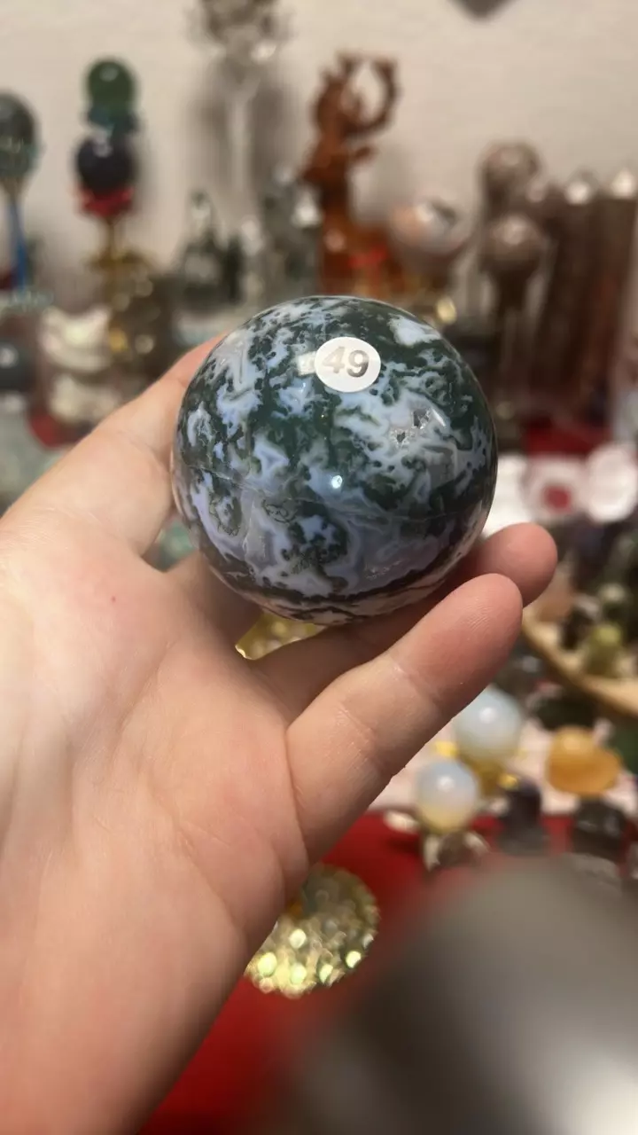 plant/$32| Moss Agate Sphere 59mm 49-1