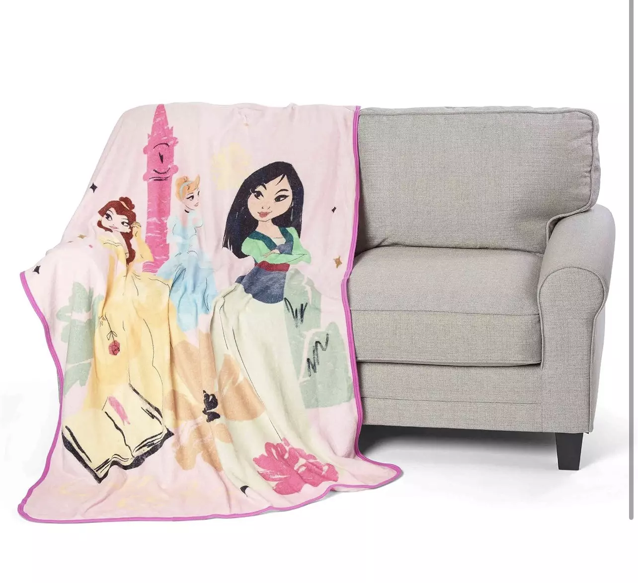 plant/NORTHWEST Disney Princess Micro Raschel Throw Blanket, 46" x 60", Be True-4