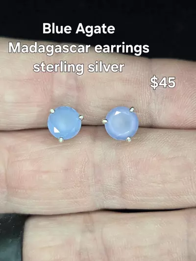 plant/Blue agate earrings-0-thumbnail