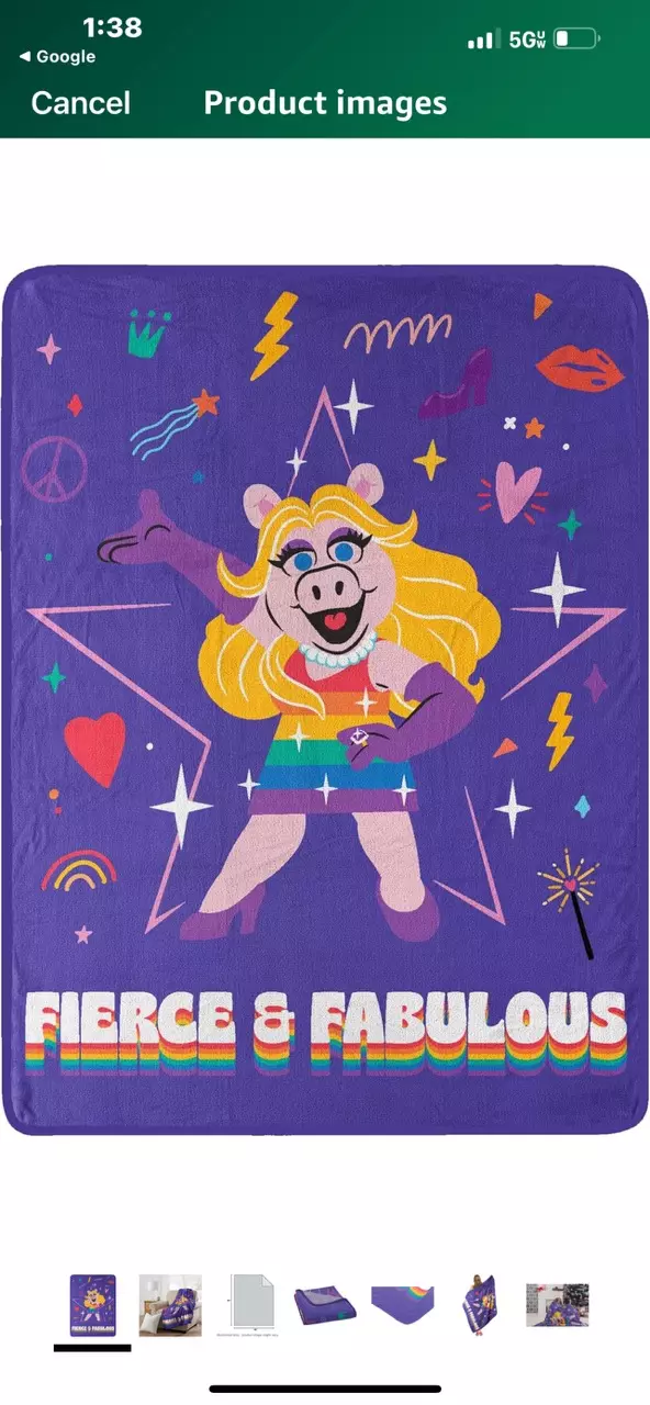 plant/Northwest Muppets Micro Raschel Throw Blanket, 46" x 60", Fierce and Fab-0