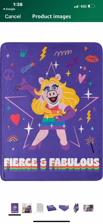 plant/Northwest Muppets Micro Raschel Throw Blanket, 46" x 60", Fierce and Fab-0-thumbnail