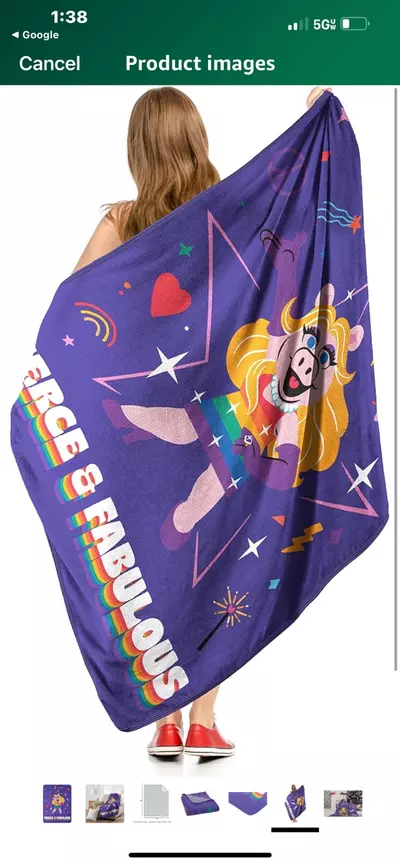 plant/Northwest Muppets Micro Raschel Throw Blanket, 46" x 60", Fierce and Fab-4-thumbnail