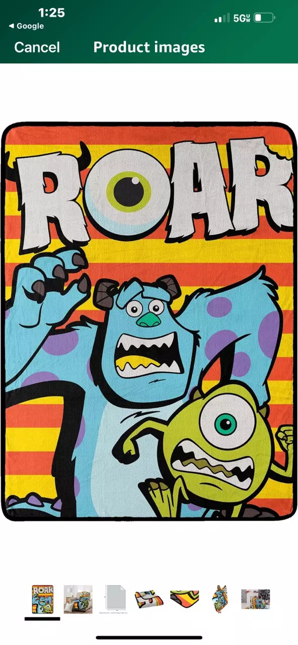 plant/Northwest Monsters Inc Micro Raschel Throw Blanket, 46" x 60", Heading Out-0