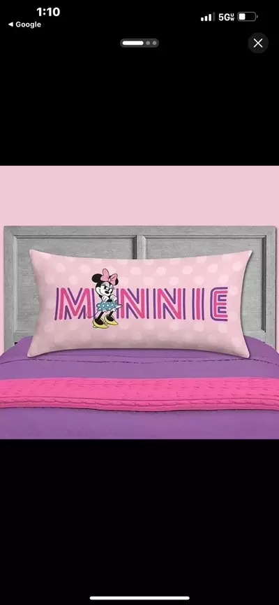 plant/Minnie Mouse Body Pillow Reversible Design Kids Child 18" x 36"-0-thumbnail