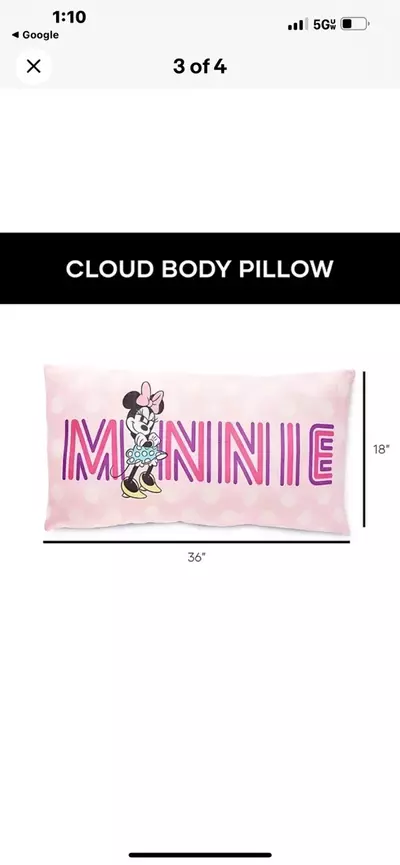 plant/Minnie Mouse Body Pillow Reversible Design Kids Child 18" x 36"-1-thumbnail