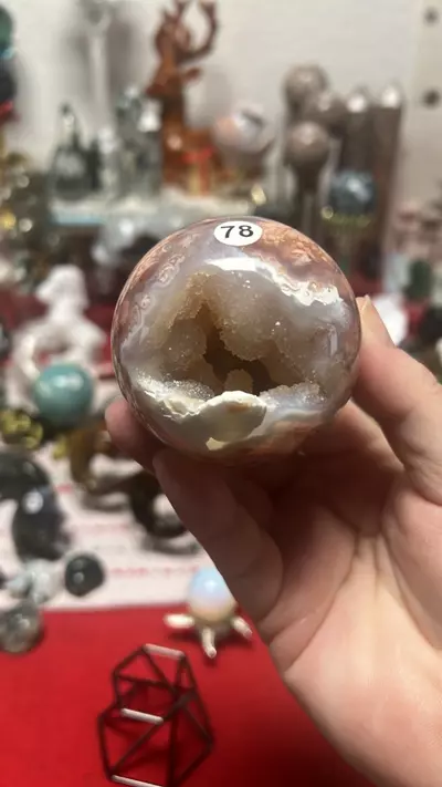 plant/$62| Druzy Pink Cotton Candy Agate Sphere 60mm-0-thumbnail