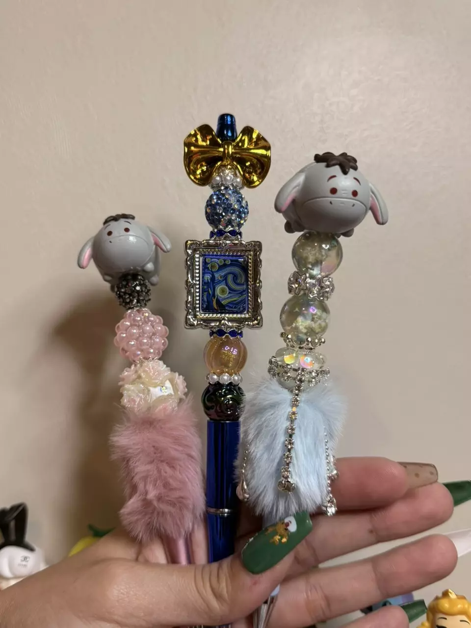 plant/3 custom beaded pens (2 eeyore; VG) $17, $20, $18 *Tania*-0