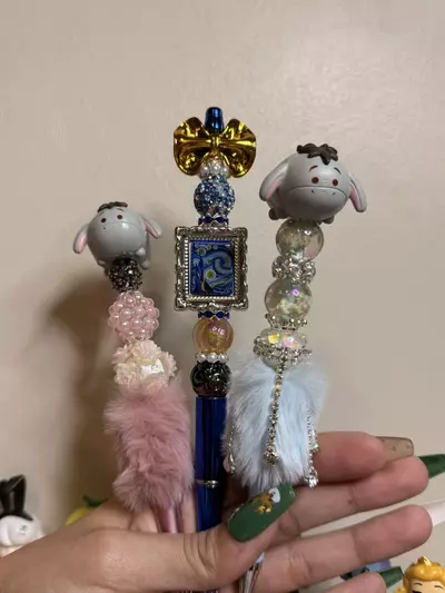 plant/3 custom beaded pens (2 eeyore; VG) $17, $20, $18 *Tania*-0-thumbnail