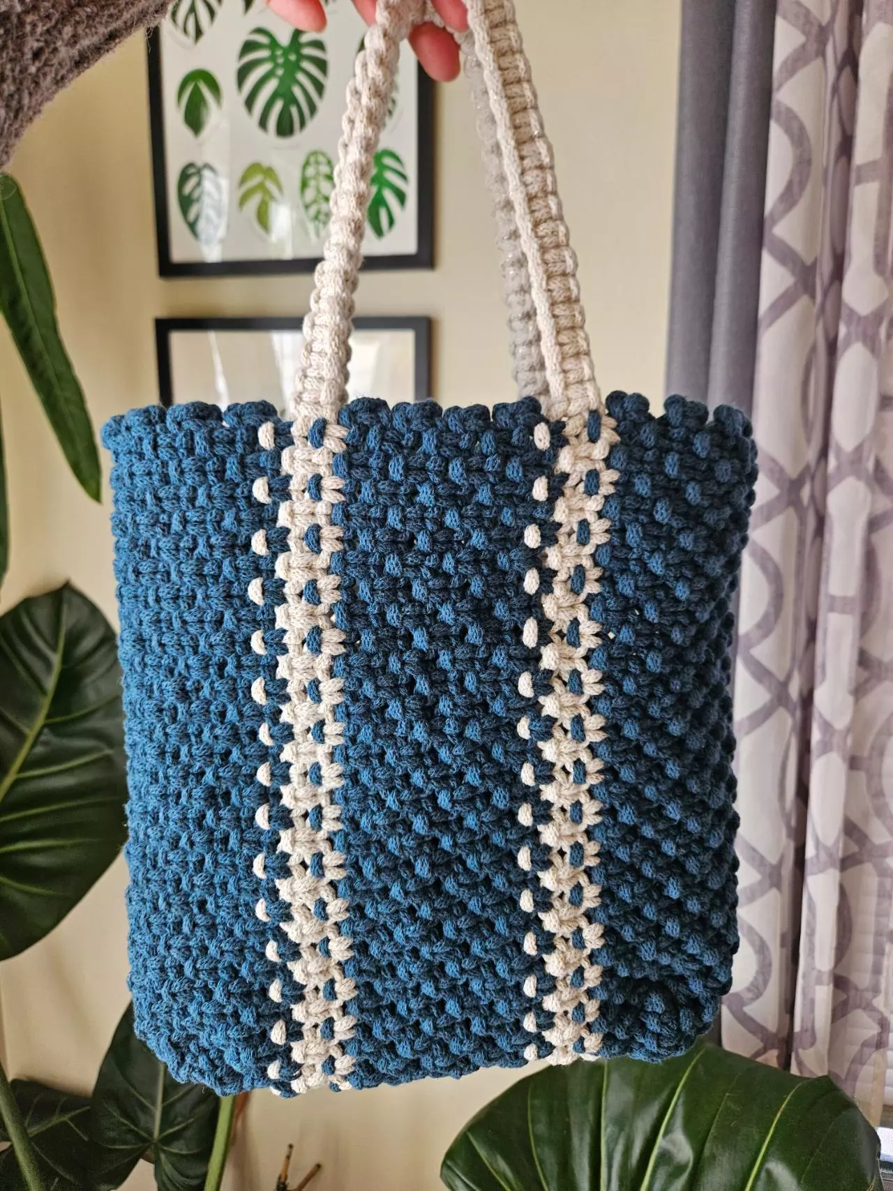 plant/Macrame handbag/ purse-0