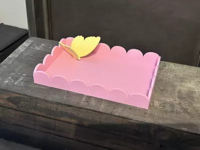plant/3D Printed Pink Trinket Tray With A Yellow Butterfly-2-thumbnail