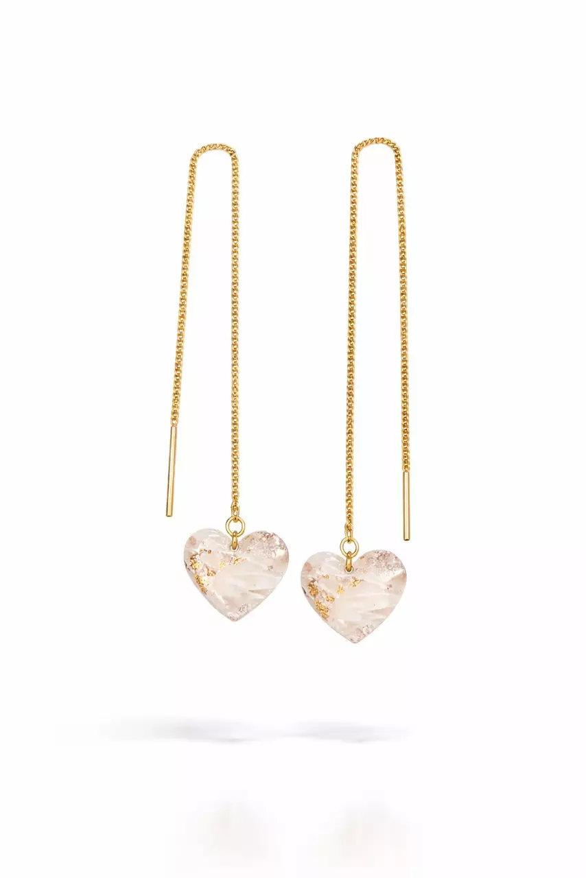 plant/White marble heart gold threader-0