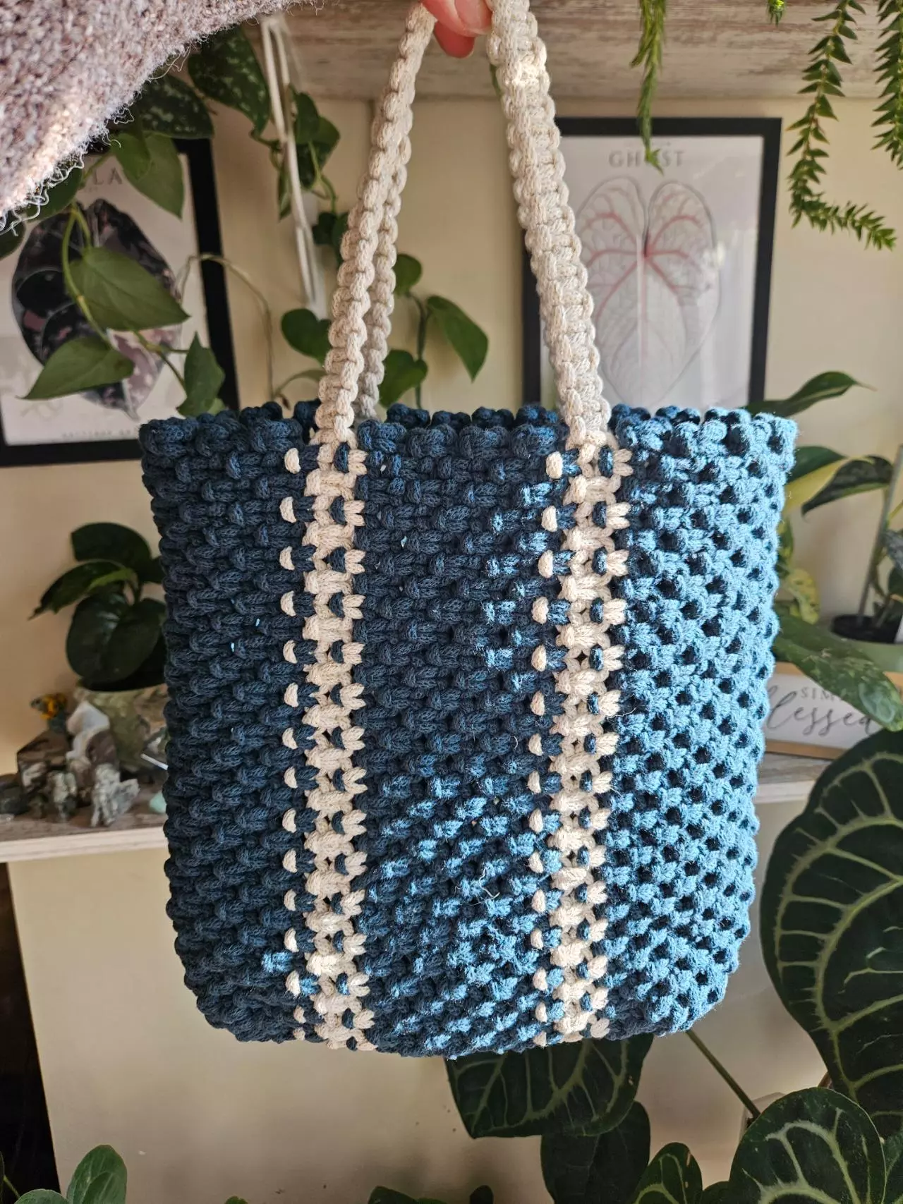 plant/Macrame handbag/ purse-1