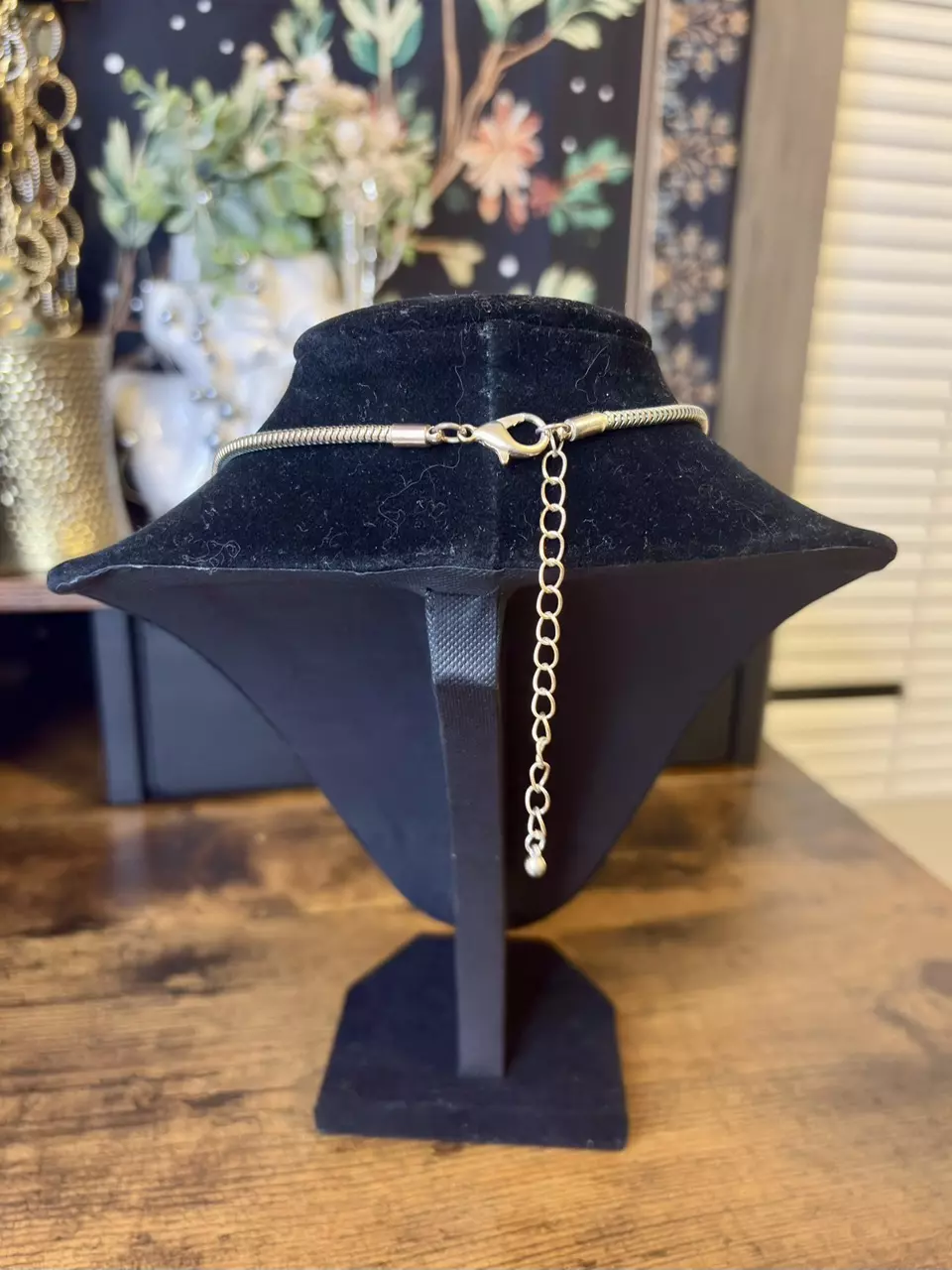 plant/Gold Tone Geometric Choker Necklace-3