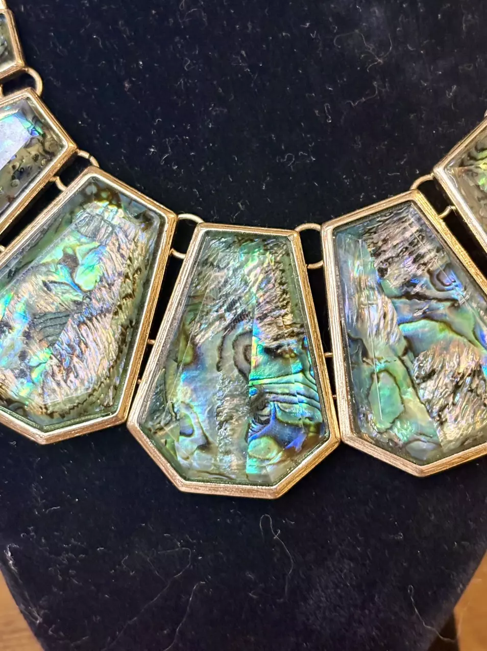 plant/Abalone Shell Bib Pendent Necklace-1