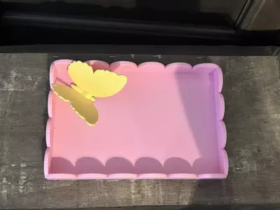 plant/3D Printed Pink Trinket Tray With A Yellow Butterfly-3-thumbnail