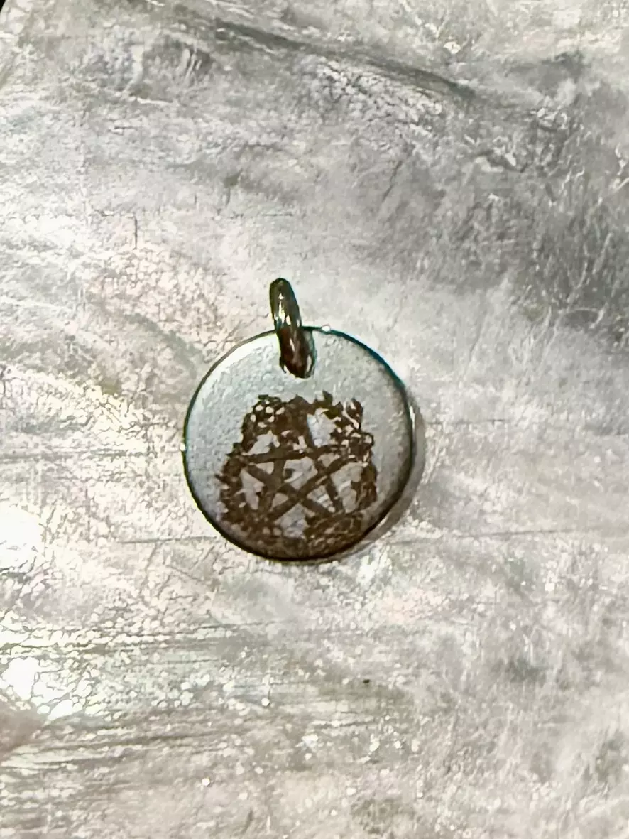 plant/Floral pentagram double sided bracelet charm-0