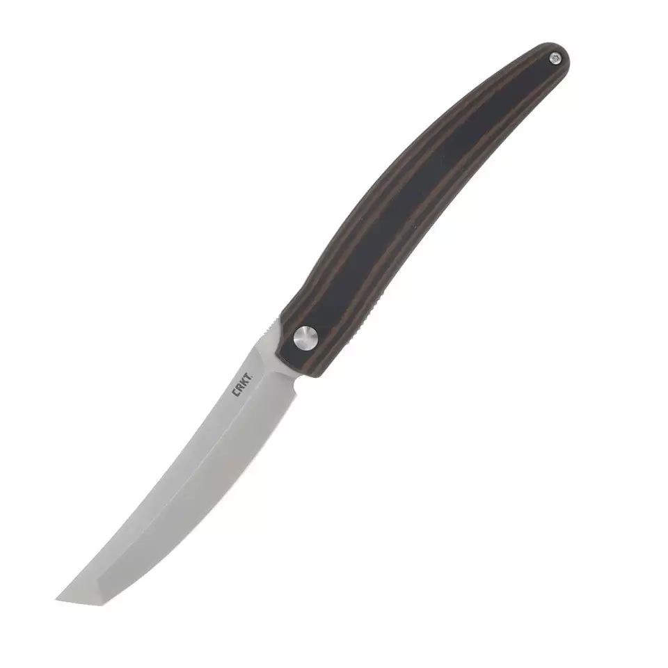 plant/CRKT Ancestor Folding Knife 3.6in Plain Edge Layered Brown G10-0