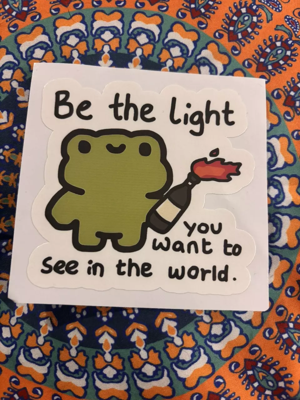 plant/Be the Light Frog Sticker-0
