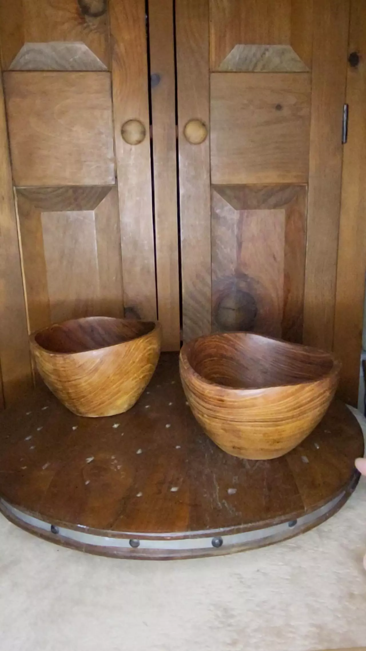 plant/Wooden Bowl Pair-0