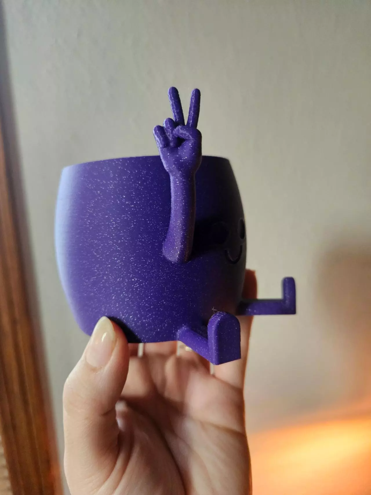 plant/2.5" purple sparkle peace sign cache pot 3D print-1